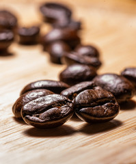 Roasted Coffee beans in Macro picture
