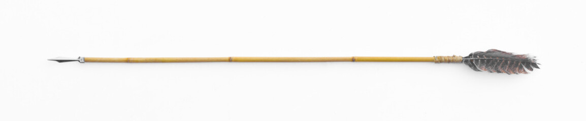 wooden hunting arrow on a white background