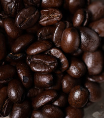 Roasted Coffee beans in Macro picture