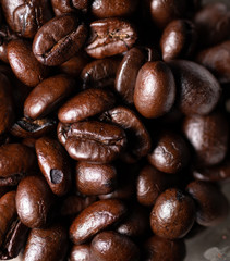 Roasted Coffee beans in Macro picture