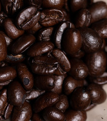 Roasted Coffee beans in Macro picture