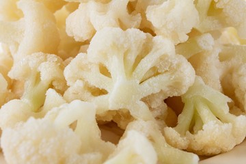 Frozen white cauliflower and healthy food vegetable, vegetarian.