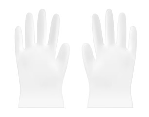 Disposable vector plastic or nitrile gloves