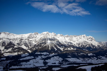 wilder kaiser mountain range in winter