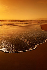 amazing sunset in forte dei marmi beach