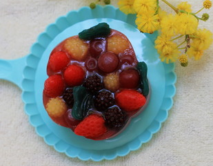 Aromatic handmade soap with berries