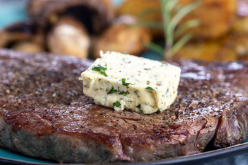juicy grilled steak on a plate