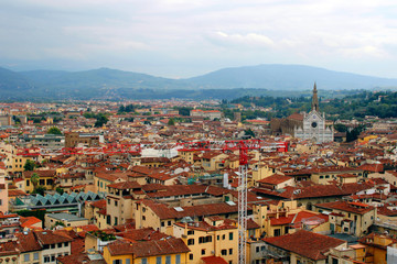 Fototapeta na wymiar Panoramic view of the City of Florence in Italy