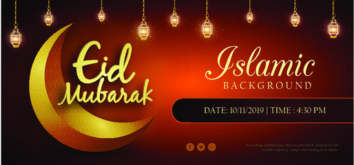 Ramadan Eid Mubarak Royal Luxury Banner Background