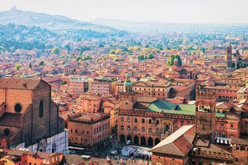 Foto op Canvas Cityscape with Piazza Maggiore Square in Bologna © Roman Babakin