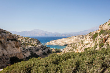 Fototapeta premium griechische Küste Felsenformation Matala