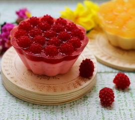Aromatic handmade soap with berries