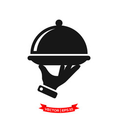 serving icon in trendy flat design, restaurant icon, dish icon, food of tray vector icon