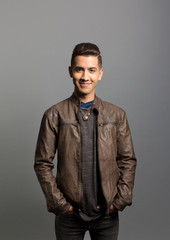 Fototapeta premium studio portrait of a happy young man
