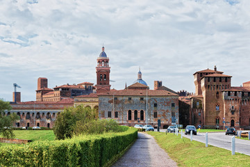 Cityscape of old city in Mantua