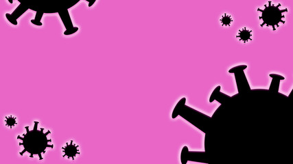 Background with silhouettes of bacterium