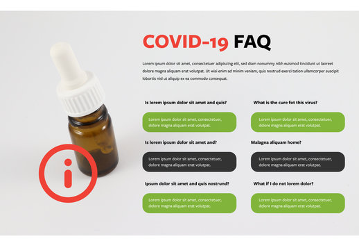 Coronavirus Infographic Layout with Dropper Bottle Graphic