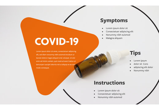 Coronavirus Infographic Layout with Dropper Bottle Graphic