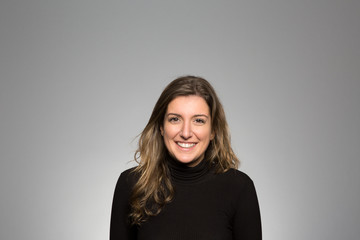 Fototapeta premium Studio portrait of an excited young woman 