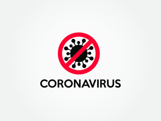 Coronavirus covid19 covid-19 stop attention danger protection. Corona virus stop. Icon stop. White background. Red. Vector coronavirus. Pandemic influenza