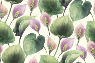 Calla flowers seamless pattern