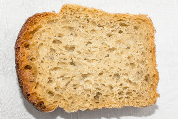 Closeup image of one slice of white bread