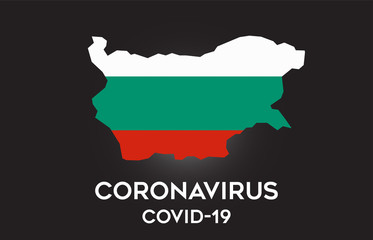 Obraz premium CoronaVirus in Bulgaria and Country flag inside Country border Map Vector Design.