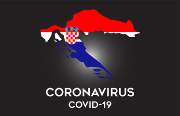 CoronaVirus in Croatia and Country flag inside Country border Map Vector Design.