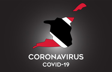CoronaVirus in Trinidad and Tobago and Country flag inside Country border Map Vector Design.