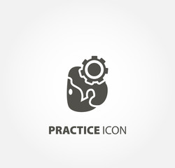 human practice icon. avatar with gear icon