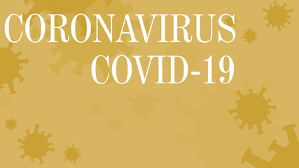 Yellow COVID-19 background with white text