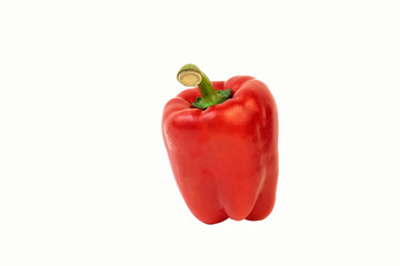 Red sweet pepper on a white background