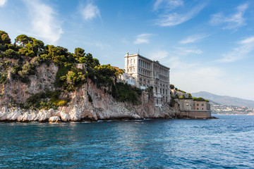 Sta view of Oceanographic Institute museum in Principality of Monaco.