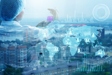 a concept for presenting the development of a vaccine against pandemic viruses in the world, stopping the disease and preventing its spread