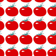 Seamless pattern with tomato. Flat design.