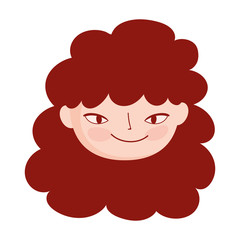 face young woman female character isolatd icon