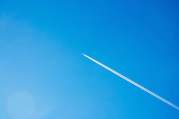 Blue sky, plane