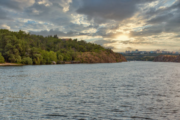 Khortytsia island sunset landscape, Ukraine