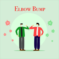 Covid-19 outbreak elbow pump is alternative way for greeting ,handshake alternative .