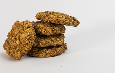 Walnut cookies on a white background