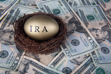 Money and gold nest eggs concept for retirement, savings, and financial planning