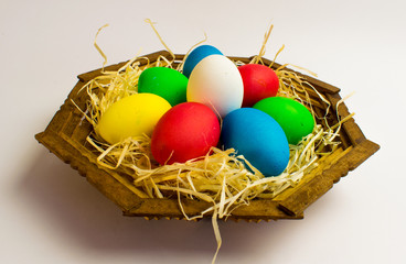 Easter eggs in a basket