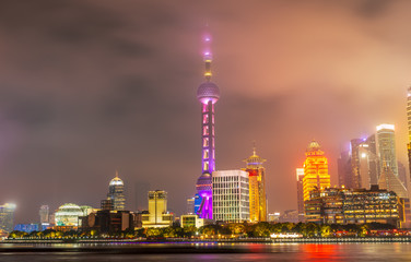 shanghai skyline panoramic view