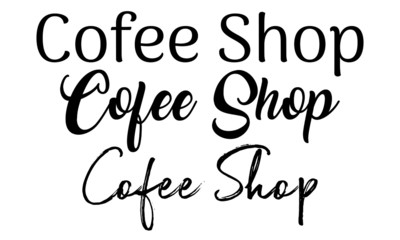 Coffee Shop Creative Black Color Multiple letters on white background.