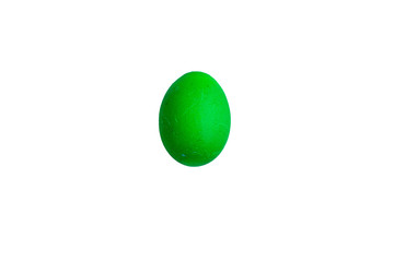 Green egg for easter holiday on a white background isolate