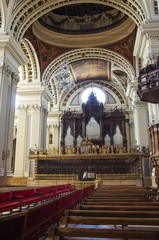 Fototapeta na wymiar Interior of Basilica - Cathedral of Our Lady of Pillar in Zaragoza, Aragon, Spain