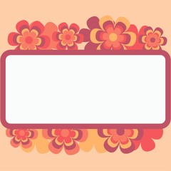 floral rectangular frame on a light background for greeting and invitation cards
