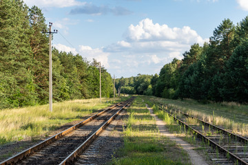 Two railways in village, one is abandoned