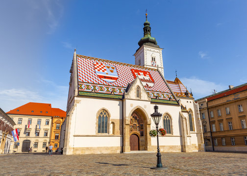 Fototapeta St Mark church in zagreb croatia.