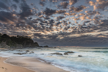 Clouds and Surf - Sunrise at Malua Bay